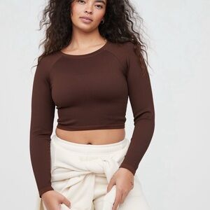 *SET OF 3* Offline By Aerie Seamless Waffle Long Sleeve Cropped Athletic Shirt